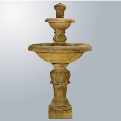 Giannini Garden Barcellona Two Tier Fountain With Gray Gradient Background