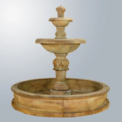 Giannini Garden Barcellona Two Tier Pond Fountain With Gray Gradient Background