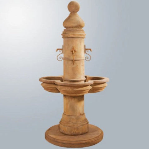 Giannini Garden Beaumont Fountain For Rustic Iron Spouts With Gray Gradient Background