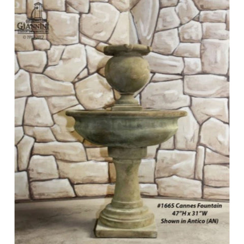 Giannini Garden Cannes Fountain With Stone Wall Background