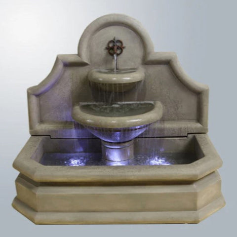 Giannini Garden Chantal Wall Fountain For Spouts With Gray Gradient Background