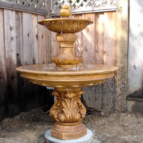 Giannini Garden Chelsea Garden Outdoor Water Fountain With Wooden Wall In The Background