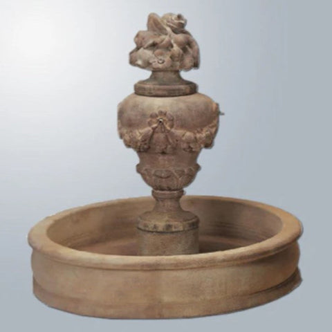Giannini Garden Chelsea Pond Outdoor Water Fountain With Gray Gradient Background