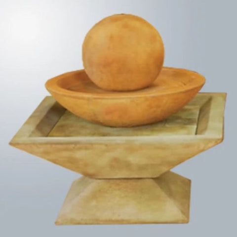Giannini Garden Coppa Two Tier Fountain With Gray Gradient Background