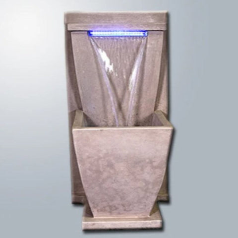 Giannini Garden Corina Aqua Glow Wall Fountain With Gray Gradient Background