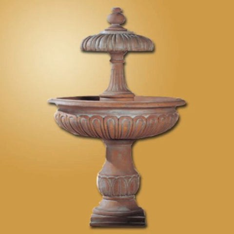Giannini Garden Cortona Two Tier Outdoor Water Fountain With Gray Gradient Background