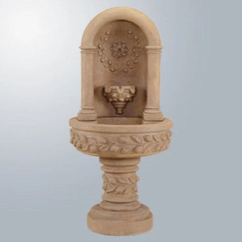Giannini Garden Deruta Lemon Niche Wall Fountain With Gray Gradient Background