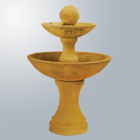 Giannini Garden Due Two Tier Fountain With Spillways With Gray Gradient Background