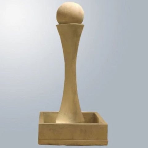 Giannini Garden Equinox Sphere Fountain with Square Bowl With Gray Gradient Background