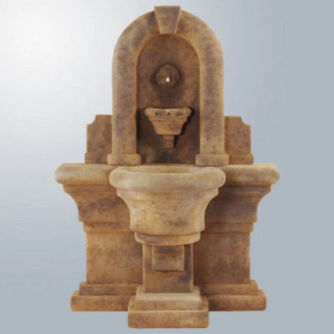 Giannini Garden Etruria Wall Outdoor Fountain  With Gray Gradient Background