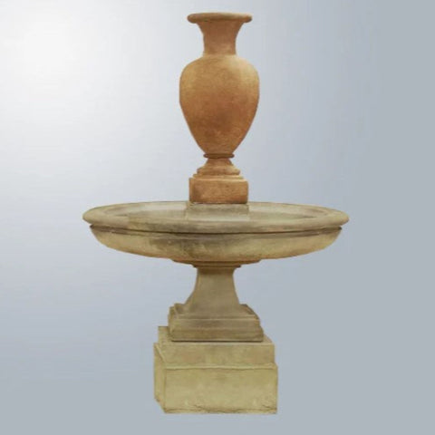 Giannini Garden Etruscan Urn Short Fountain With Gray Gradient Background