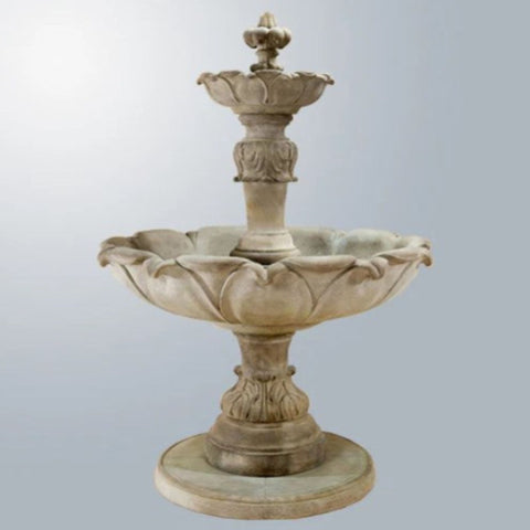 Giannini Garden Fleur Acanthe Fountain With Gray Gradient Background