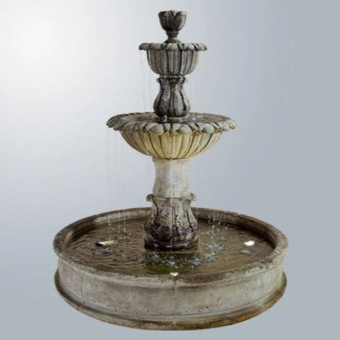 Giannini Garden Florica Althum Pond Fountain With Gray Gradient Background