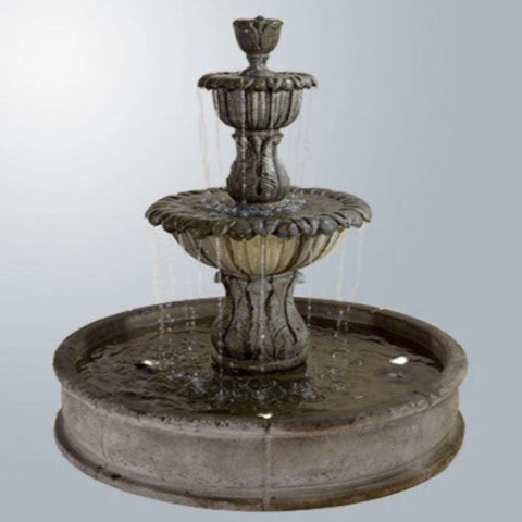 Giannini Garden Florica Brevis Pond Fountain With Gray Gradient Background