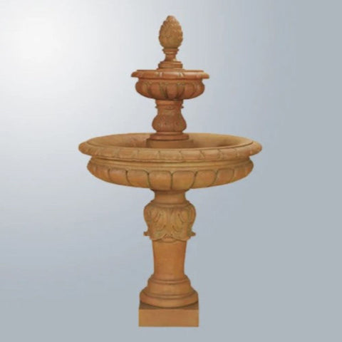 Giannini Garden Foglia Two Tier Fountain With Gray Gradient Background