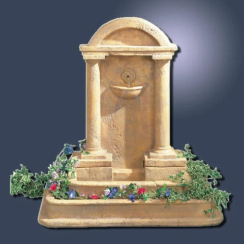 Giannini Garden Foro Romano Outdoor Wall Water Fountain With Colored Background