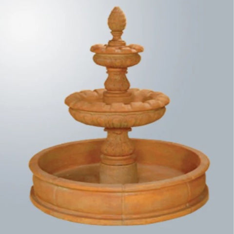 Giannini Garden Francese Two Tier Pond Fountain With Gray Gradient Background