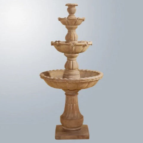 Giannini Garden Gaetana Three Tier Fountain With Gray Gradient Background