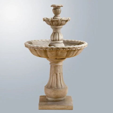 Giannini Garden Gaetana Two Tier Fountain With Gray Gradient Background