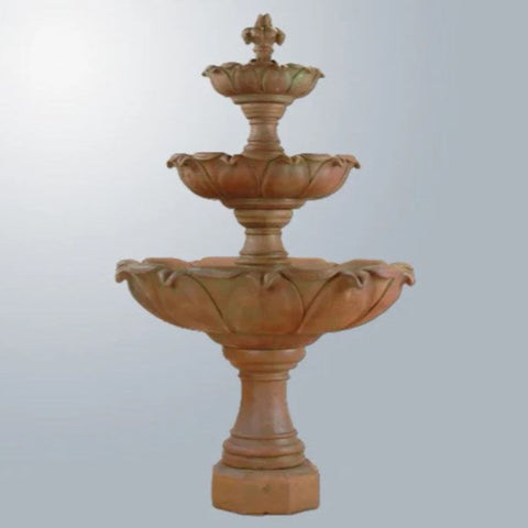 Giannini Garden Gardenia Three Tier Fountain With Gray Gradient Background