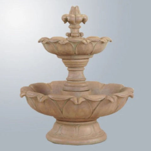 Giannini Garden Gardenia Two Tier Fountain Short With Gray Gradient Background