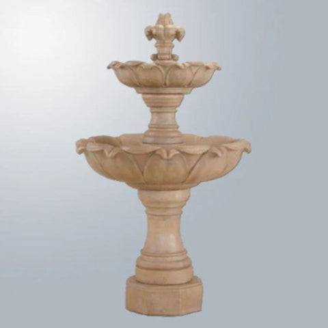 Giannini Garden Gardenia Two Tier Fountain With Gray Gradient Background