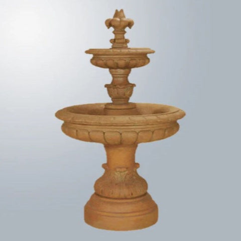 Giannini Garden Giglio Two Tier Fountain With Gray Gradient Background