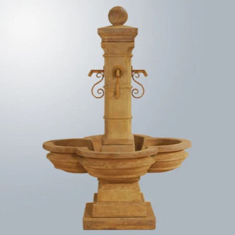 Giannini Garden Grand Avignon Courtyard Fountain With Gray Gradient Background