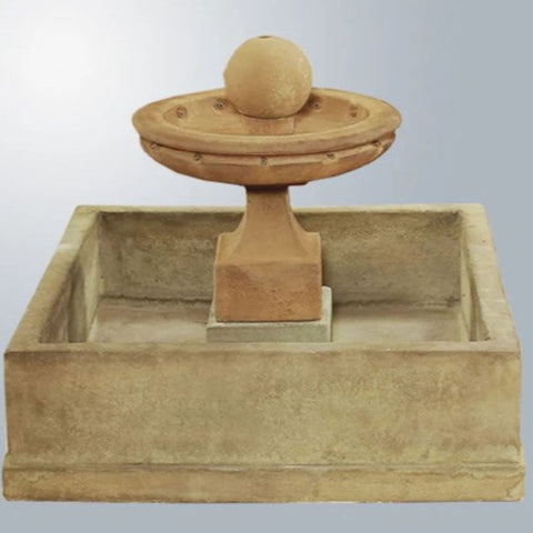 Giannini Garden Hampton One Tier Fountain With Gray Gradient Background