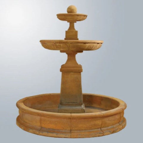 Giannini Garden Hampton Tall Pond Fountain With Gray Gradient Background
