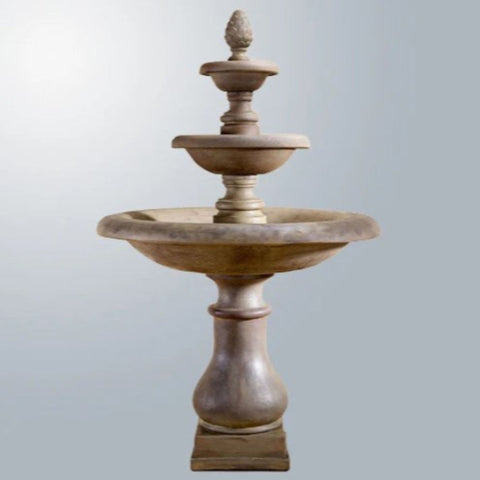 Giannini Garden Immanis Newcastle Three Tier Fountain Short Spacers With Gray Gradient Background