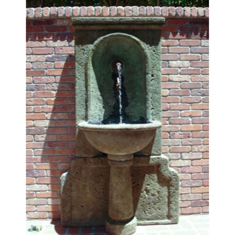 Giannini Garden Imperia Antica Wall Fountain For Rustic Spout With Red Brick Walls In The Background