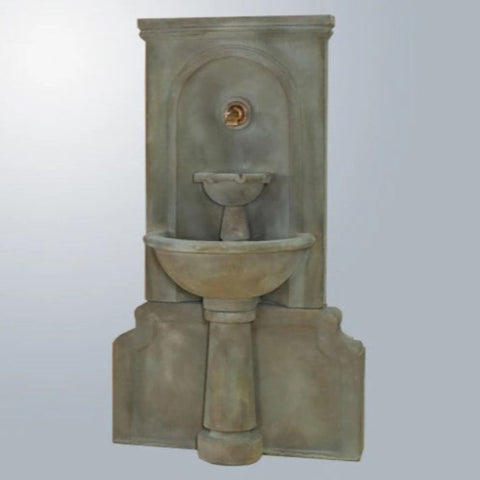 Giannini Garden Imperia Wall Fountain For Spout With Gray Gradient Background