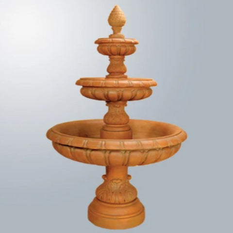 Giannini Garden Imperiale Three Tier Fountain With Gray Gradient Background