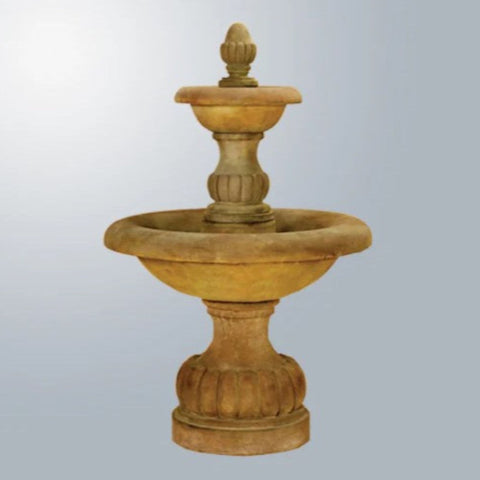 Giannini Garden Isola Two Tier Fountain With Gray Gradient Background