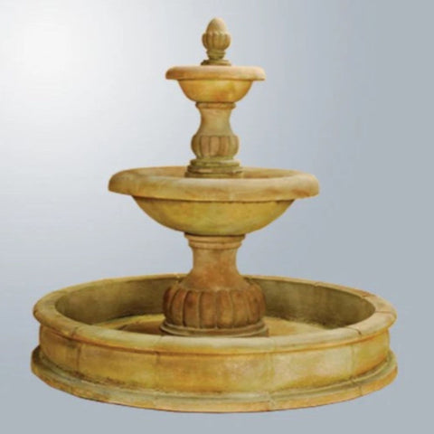 Giannini Garden Isola Two Tier Pond Fountain With Gray Gradient Background