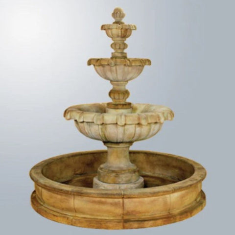Giannini Garden Jardin Three Tier Pond Fountain With Gray Gradient Background