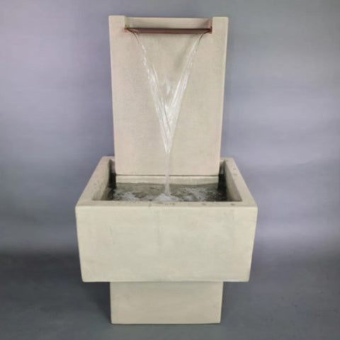 Giannini Garden Lamina Patio Wall Fountain With Gray Gradient Background