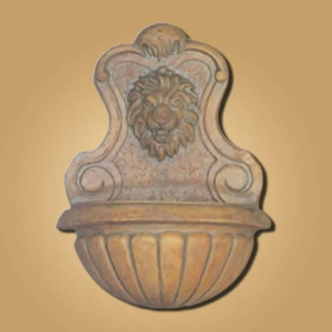 Giannini Garden Leone Wall Fountain With Colored Gradient Background