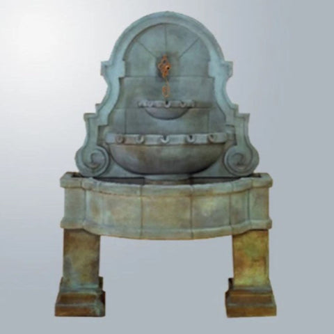 Giannini Garden Liguria Wall Fountain With Legs For Spout With Gray Gradient Background