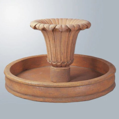 Giannini Garden Lillium Pond Outdoor Water Fountain With Gray Gradient Background