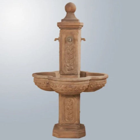 Giannini Garden Limone Courtyard Fountain With Concrete Spouts With Gray Gradient Background