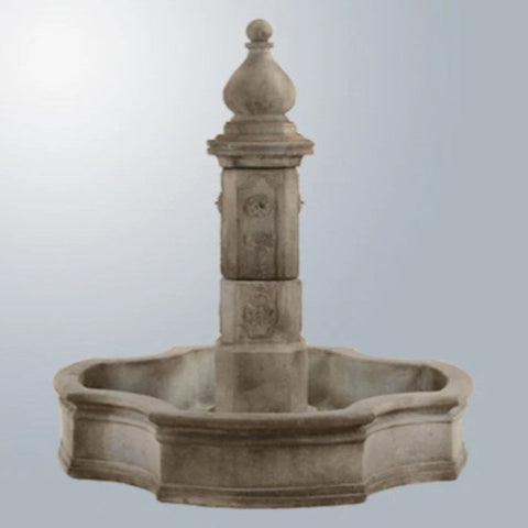 Giannini Garden Lorraine Pond Fountain With Monaco Finial With Gray Gradient Background