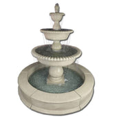 Giannini Garden Malibu Three Tier Easy Pond Fountain With Plain White Background