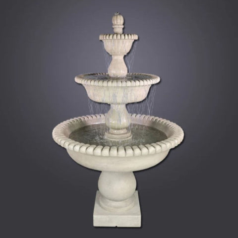 Giannini Garden Malibu Three Tier Fountain With Dark Gray Color Background