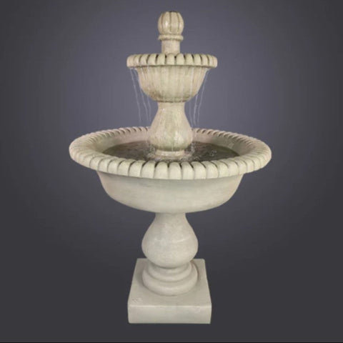 Giannini Garden Malibu Two Tier Fountain With Dark Color Background