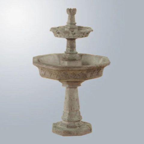 Giannini Garden Medioevo Two Tier Fountain With Gray Gradient Background