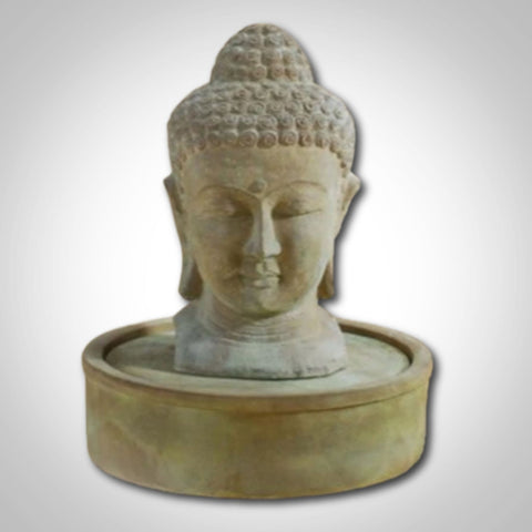 Giannini Garden Meditation Buddha Fountain With Gray Gradient Background