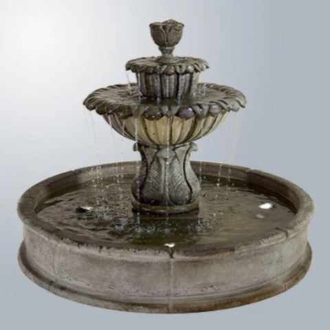 Giannini Garden Minutus Florian Pond Fountain With Gray Gradient Background
