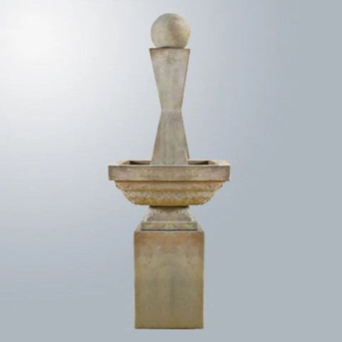 Giannini Garden Mod I Fountain Tall With Ball With Gray Gradient Background